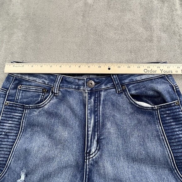 Liquor n Poker Women's 34X25 Denim Jeans Ripped Hip Hop Rapper Rock Rebellious - Picture 5 of 14